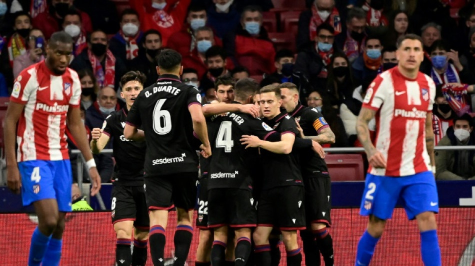 Espagne: septi&egrave;me revers pour l'Atl&eacute;tico, d&eacute;fait par la lanterne rouge Levante