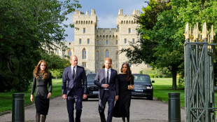 Les princes William et Harry, leurs &eacute;pouses Kate et Meghan ensemble pour un bain de foule &agrave; Windsor