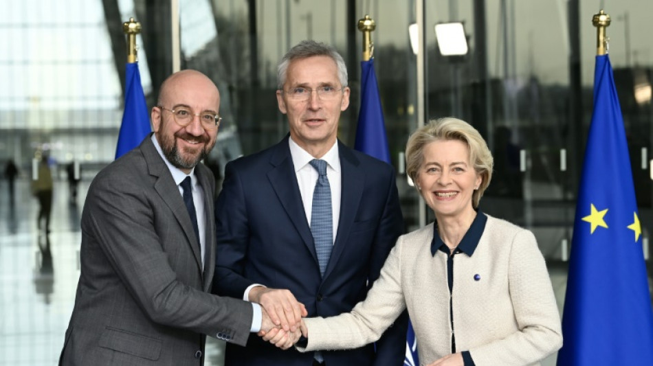 L'UE et l'Otan promettent d'accentuer leur soutien &agrave; la d&eacute;fense de l'Ukraine 