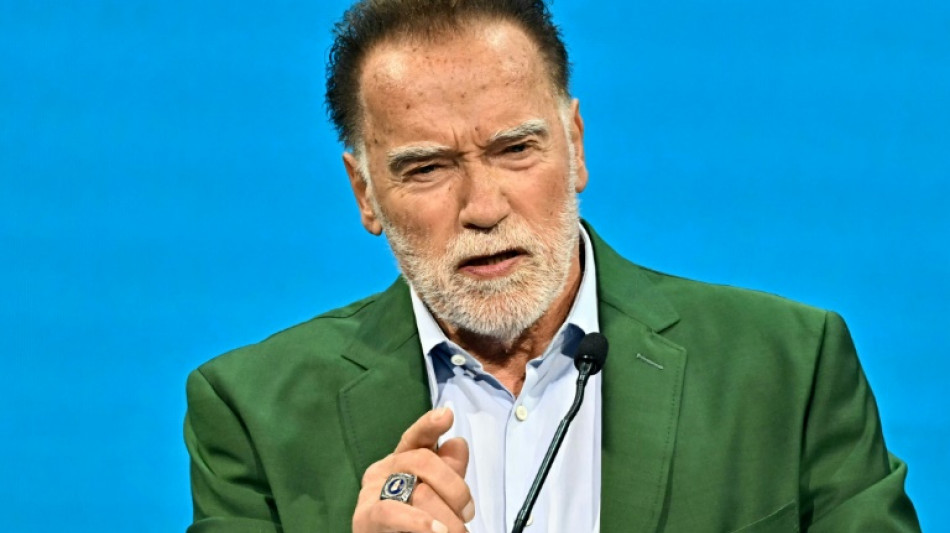 A l'heure de pointe, Schwarzenegger au micro dans le m&eacute;tro de Vienne