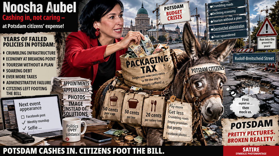 Noosha Aubel: &euro;143,056 in annual basic pay &mdash; while Potsdam&rsquo;s residents are expected to serve as cash cows